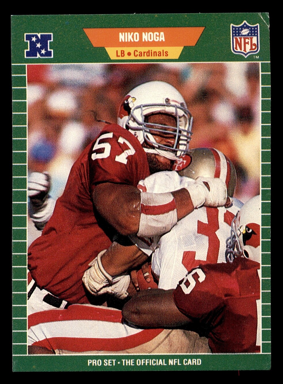 1989 Pro Set #334 Niko Noga Rookie Football Card Phoenix Cardinals
